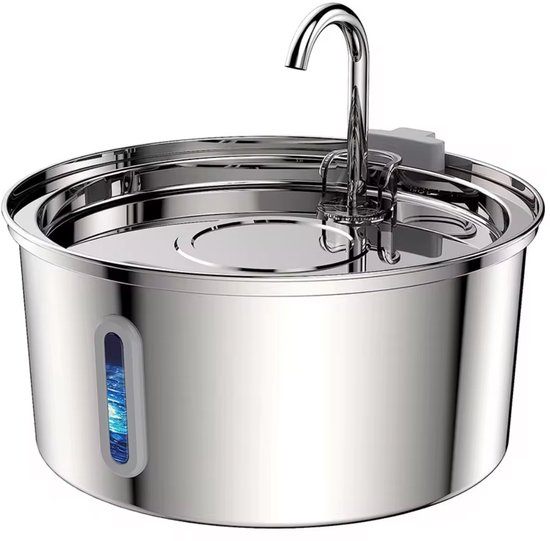 Drinkfontein Kat met venster - RVS - 3.2L